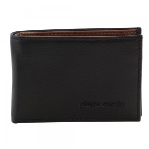 Bi-Fold Wallets Pierre Cardin Italian Leather Two Tone Wallet Card Holder Masculino Pretas Marrom | 1863-BJRHZ