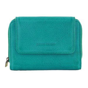 Bi-Fold Wallets Pierre Cardin Leather Compact Bi-Fold Tab Wallet Feminino Turquesa | 9731-OHKWR