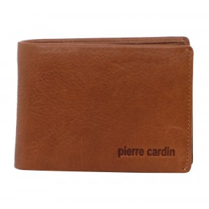 Bi-Fold Wallets Pierre Cardin Rustic Leather Bi-Fold Wallet Masculino Marrom | 9065-LXMAS