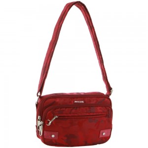 Bolsas Crossbody Pierre Cardin Anti-Theft Cross Body Bag Feminino Bordeaux Camufladas | 3912-TEDRJ