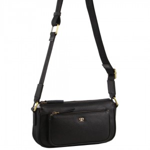 Bolsas Crossbody Pierre Cardin Couro Cross-Body Bag Feminino Pretas | 2376-IKHAO