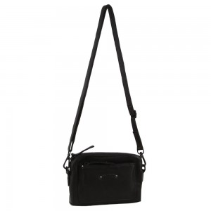 Bolsas Crossbody Pierre Cardin Couro Cross-Body Bag Feminino Pretas | 8431-FRCSG