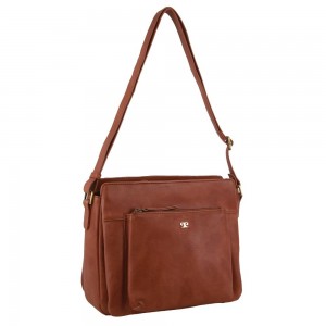 Bolsas Crossbody Pierre Cardin Couro Cross-Body Bag Feminino Marrom | 3594-DJPOA