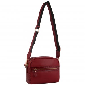 Bolsas Crossbody Pierre Cardin Croc-Embossed Leather Cross-Body Bag Feminino Vermelhas | 1023-NBMEQ