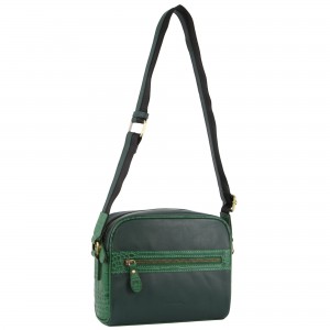 Bolsas Crossbody Pierre Cardin Croc-Embossed Leather Cross-Body Bag Feminino Verdes | 0736-UQADO