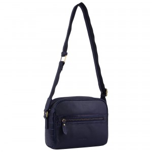 Bolsas Crossbody Pierre Cardin Croc-Embossed Leather Cross-Body Bag Feminino Azul Marinho | 8754-AVRCY