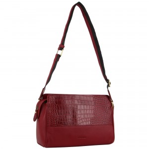 Bolsas Crossbody Pierre Cardin Croc-Embossed Leather Cross-Body Bag Feminino Vermelhas | 6840-PXZUK
