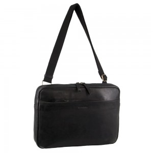 Bolsas Crossbody Pierre Cardin Italian Leather Business Computer Bag Masculino Pretas | 9023-WJKCT