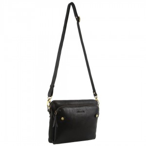 Bolsas Crossbody Pierre Cardin Leather Crossbody Bag Feminino Pretas | 1859-KHZLW