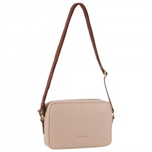 Bolsas Crossbody Pierre Cardin Leather Classic Square Crossbody Bag Feminino Bege | 1329-HCNWX