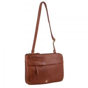 Bolsas Crossbody Pierre Cardin Leather Crossbody Bag Feminino Marrom | 0983-RVLXP