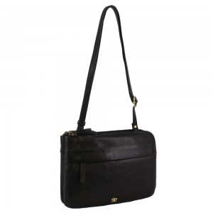 Bolsas Crossbody Pierre Cardin Leather Crossbody Bag Feminino Pretas | 0429-VEOPQ