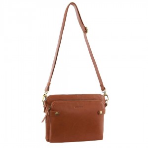 Bolsas Crossbody Pierre Cardin Leather Crossbody Bag Feminino Marrom | 0423-IXCUG