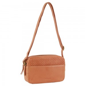 Bolsas Crossbody Pierre Cardin Leather Diamond Pattern Embossed Crossbody Bag Feminino Bege | 2361-GJUYR