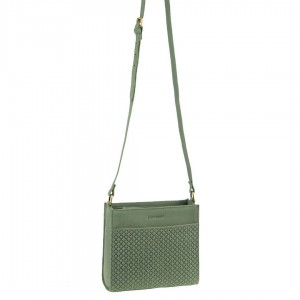 Bolsas Crossbody Pierre Cardin Leather Diamond Pattern Embossed Cross-Body Bag Feminino Verde Oliva | 8561-AFLQV