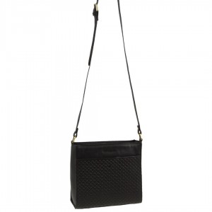 Bolsas Crossbody Pierre Cardin Leather Diamond Pattern Embossed Cross-Body Bag Feminino Pretas | 4026-QTPKS