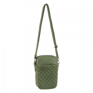 Bolsas Crossbody Pierre Cardin Leather Embossed Phone Crossbody Bag Feminino Leaf | 9057-NJGWY