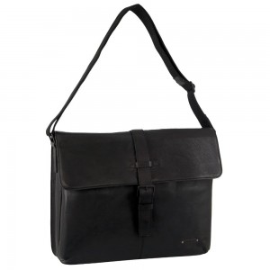 Bolsas Crossbody Pierre Cardin Leather Flap-over Computer Bag Masculino Pretas | 2940-MIEYK