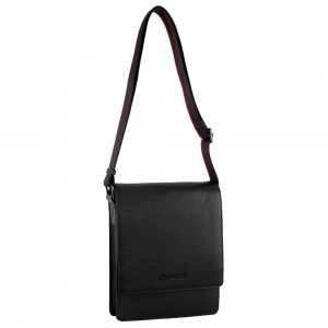 Bolsas Crossbody Pierre Cardin Leather Flap-over Cross-Body Bag Masculino Pretas | 1427-IOYWX