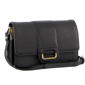 Bolsas Crossbody Pierre Cardin Leather Flapover Cross-Body Clutch Feminino Pretas | 1259-FTHSX