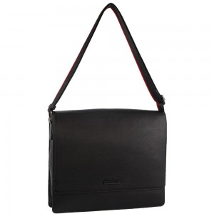 Bolsas Crossbody Pierre Cardin Leather Flap-over Computer Bag Masculino Pretas | 8256-JBWSH