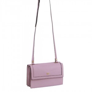Bolsas Crossbody Pierre Cardin Leather Flap Over Cross-Body Bag Feminino Rosa | 5129-RTDHB