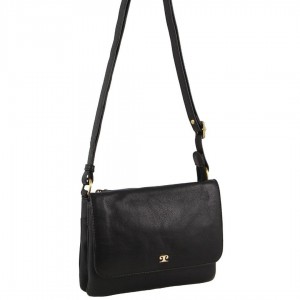 Bolsas Crossbody Pierre Cardin Leather Flap-over Crossbody Bag Feminino Pretas | 4607-DXEYP