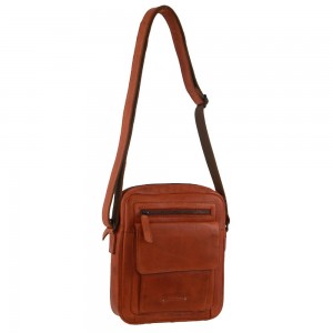 Bolsas Crossbody Pierre Cardin Leather Multi-Compartment Cross-Body Bag Masculino Marrom | 4319-DJPTB