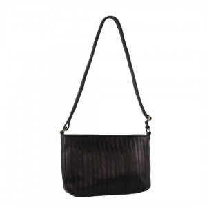 Bolsas Crossbody Pierre Cardin Leather Stitch-design Cross-body Bag Feminino Pretas | 2869-FWAMN