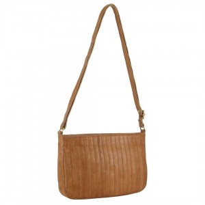 Bolsas Crossbody Pierre Cardin Leather Stitch-design Cross-body Bag Feminino Marrom | 1798-GQEPC