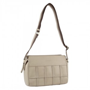 Bolsas Crossbody Pierre Cardin Leather Stitch-design Cross-body Bag Feminino Bege | 9043-XLFCY