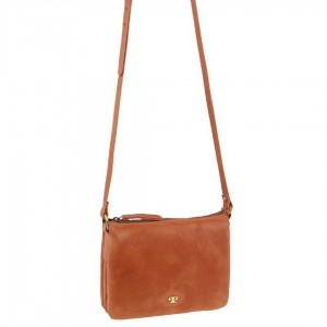 Bolsas Crossbody Pierre Cardin Leather Sleek Crossbody Bag Feminino Abricó | 8695-PCOFZ