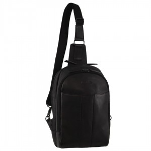 Bolsas Crossbody Pierre Cardin Leather Sling Bag Masculino Pretas | 3681-LFDTX