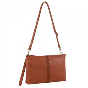 Bolsas Crossbody Pierre Cardin Leather Wristlet Crossbody Bag Feminino Marrom | 2381-EMYHI