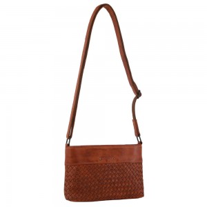 Bolsas Crossbody Pierre Cardin Leather Woven Embossed Cross-Body Bag Feminino Marrom | 7340-IZSHX