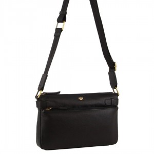 Bolsas Crossbody Pierre Cardin Leather Webbing Strap Handbag Feminino Pretas | 3589-CWSBM