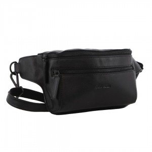 Bolsas Crossbody Pierre Cardin Pirre Cardin Leather 3-Way Sling Bag Masculino Pretas | 3129-HFJYN