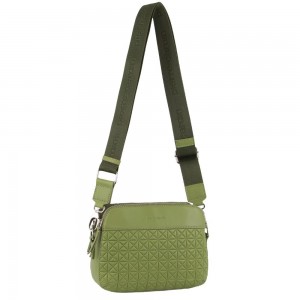Bolsas Crossbody Pierre Cardin Webbing Strap Leather Crossbody Bag Feminino Leaf | 8120-FMTLG
