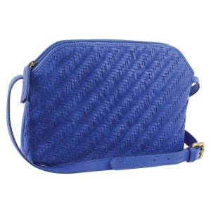 Bolsas Crossbody Pierre Cardin Woven Embossed Leather Cross-Body Bag Feminino Azul Marinho | 4720-TPRNG