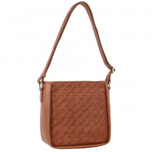 Bolsas Crossbody Pierre Cardin Woven Embossed Leather Cross-Body Bag Feminino Marrom | 3591-FINAV