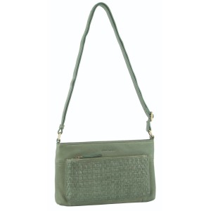 Bolsas Crossbody Pierre Cardin Woven Leather Blazer Bag Feminino Verdes | 1263-LVKOI