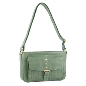 Bolsas Crossbody Pierre Cardin Woven Leather Crossbody Bag Feminino Verdes | 6792-CFHJO