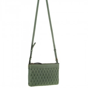 Bolsas Crossbody Pierre Cardin leather Pleated-Design Cross-Body Bag Feminino Verde Oliva | 0285-MREBK