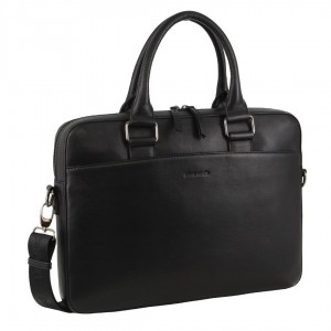 Business Computer Bags Pierre Cardin Leather Business Satchel Bag Masculino Pretas | 2419-ALYMJ