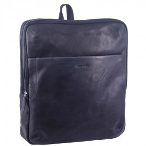 Business Computer Bags Pierre Cardin Rustic Leather Backpack Masculino Midnight | 9350-PDVSH