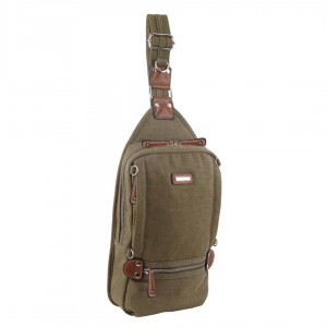 Canvas Bags Pierre Cardin Canvas Cross Body Bag Feminino Marrom | 9716-RDTBV