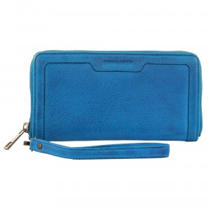 Carteira Com Zíper Pierre Cardin Leather Zip around wallet w Wristlet Feminino Luz Turquesa | 6245-KBHPF