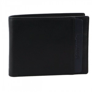 Carteira Trifold Pierre Cardin Italian Leather Two Tone Tri-Fold Wallet Masculino Pretas | 6187-NTGEF