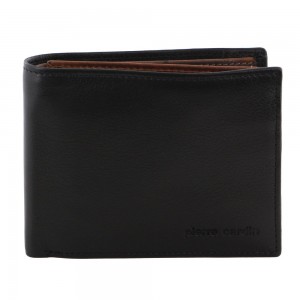 Carteira Trifold Pierre Cardin Italian Leather Two Tone Tri-Fold Wallet Masculino Pretas Marrom | 4297-MPBYQ