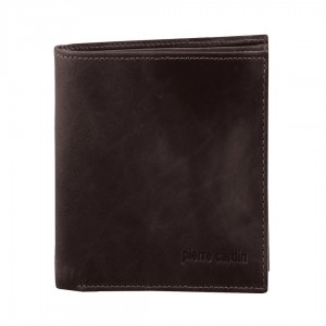 Carteira Trifold Pierre Cardin Rustic Leather Tri-Fold Wallet Masculino Marrom | 7489-TVKSA